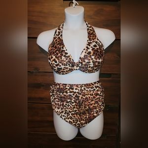 CocoShip Retro Animal Print 2-Piece Bikini